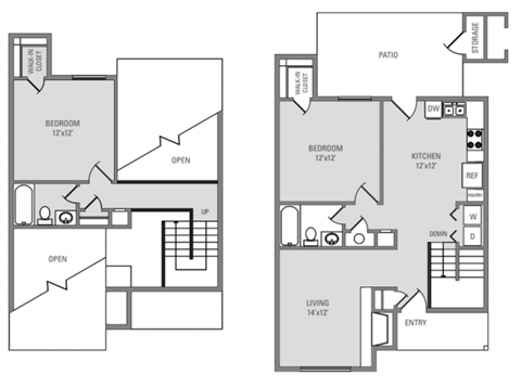 two bedroom two bathroom floor plan options in our pearland apartment community